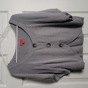 ELLE XL crop cardigan with short oversized sleeve gray
